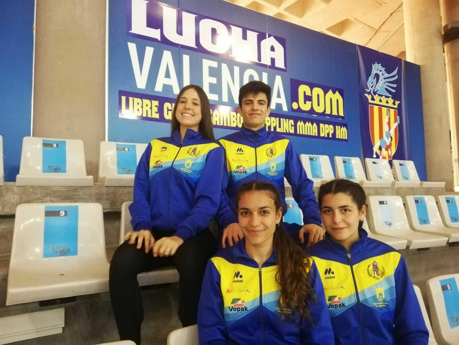 Los cuatro pupilos del Bahía de Algeciras en Valencia.