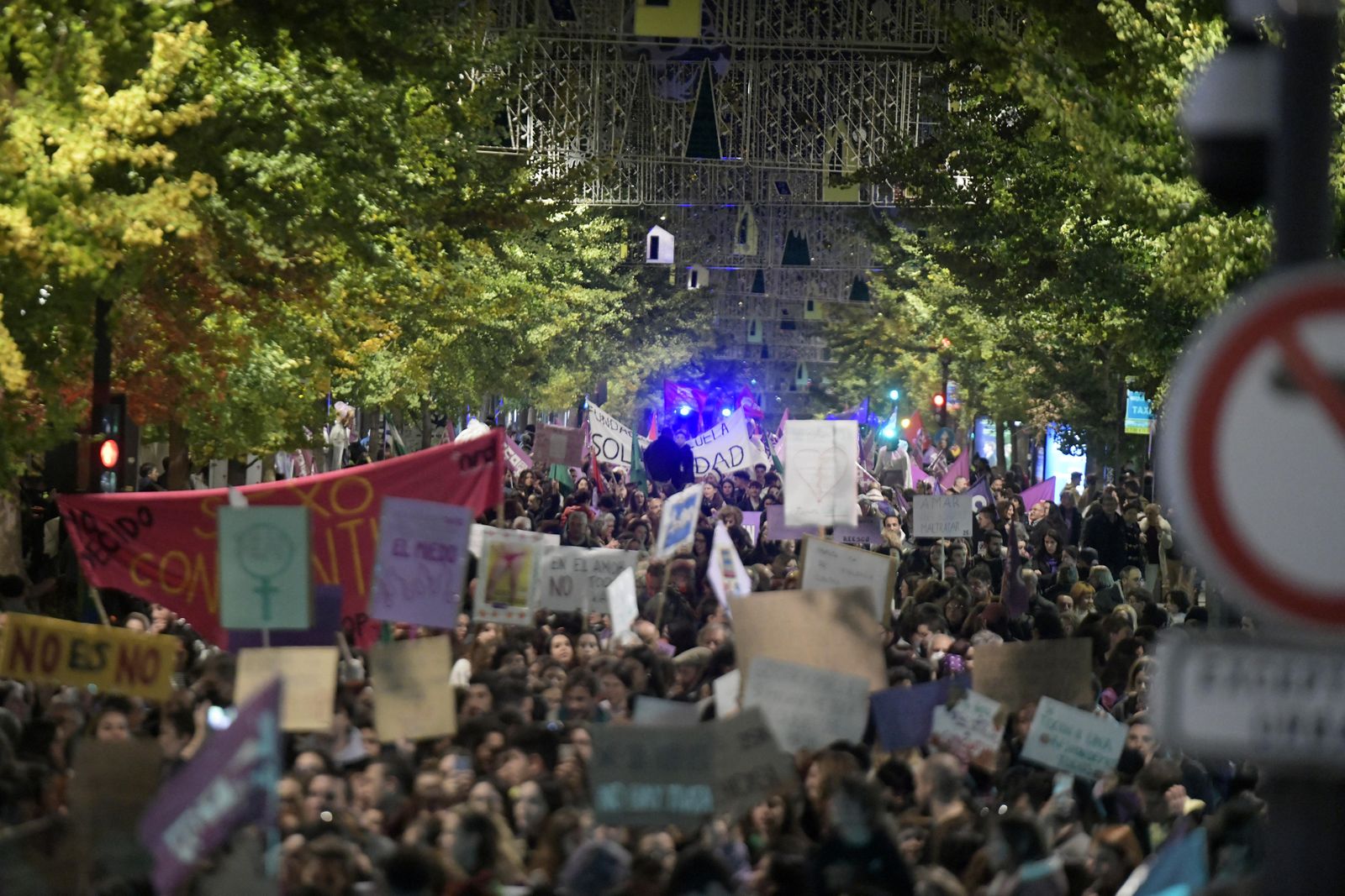 La manifestación del 25-N en Granada, en imágenes