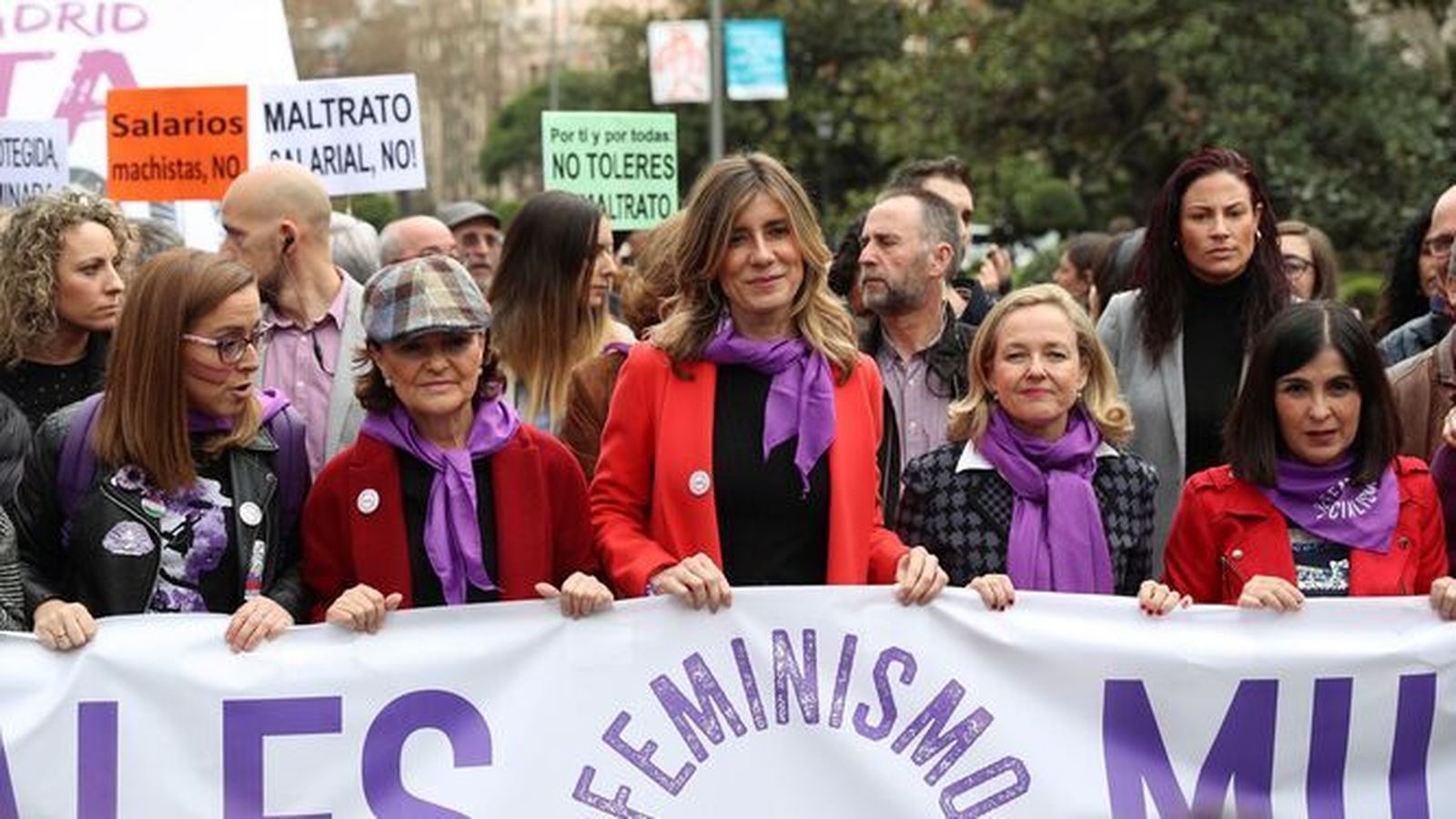 La manifestación feminista del 8 de marzo, uno de los posibles focos de contagio