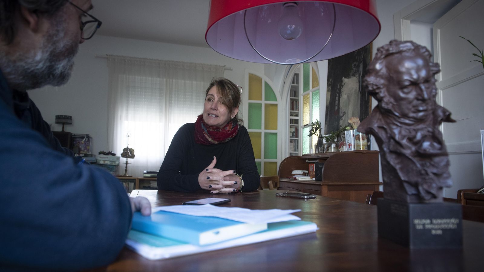 Manuela Ocón, en un momento de la entrevista.