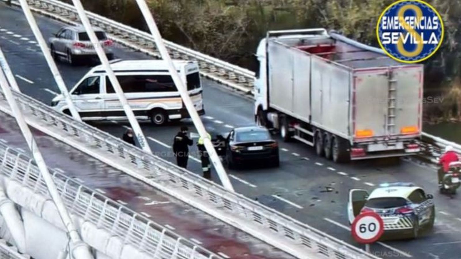 Accidente este miércoles en el Puente del Alamillo