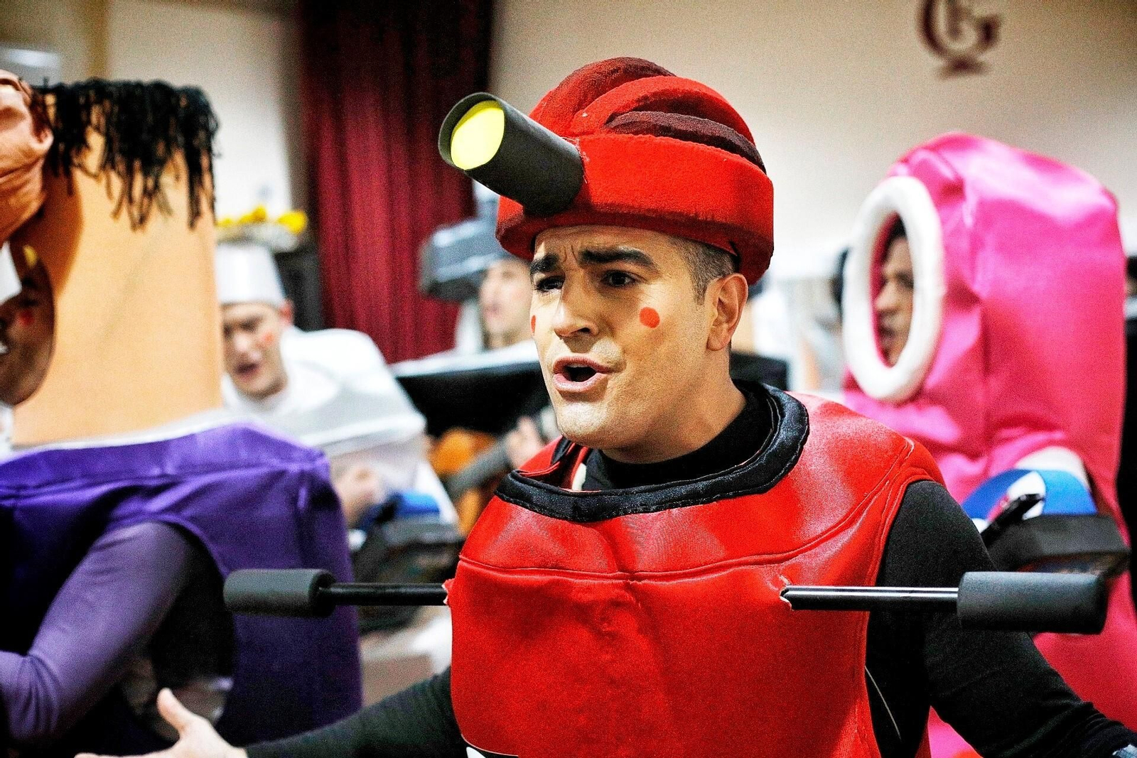 Chirigota 'El planeta de los litios' en camerinos