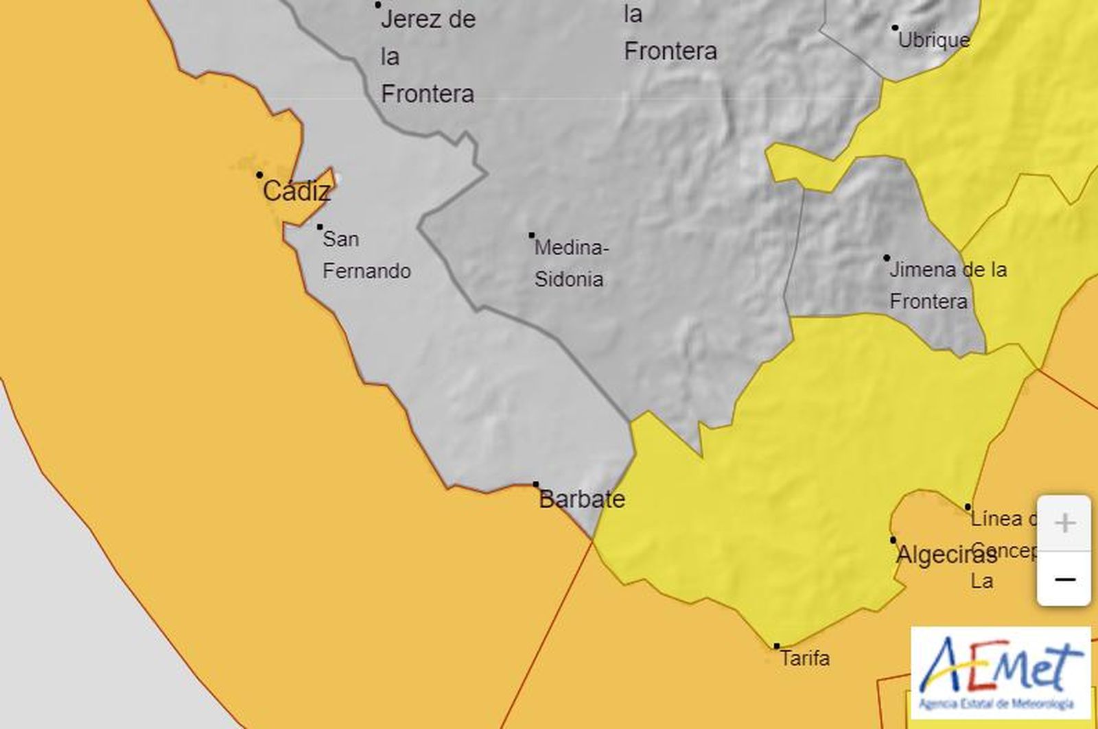 Mapa de Aemet para este martes.