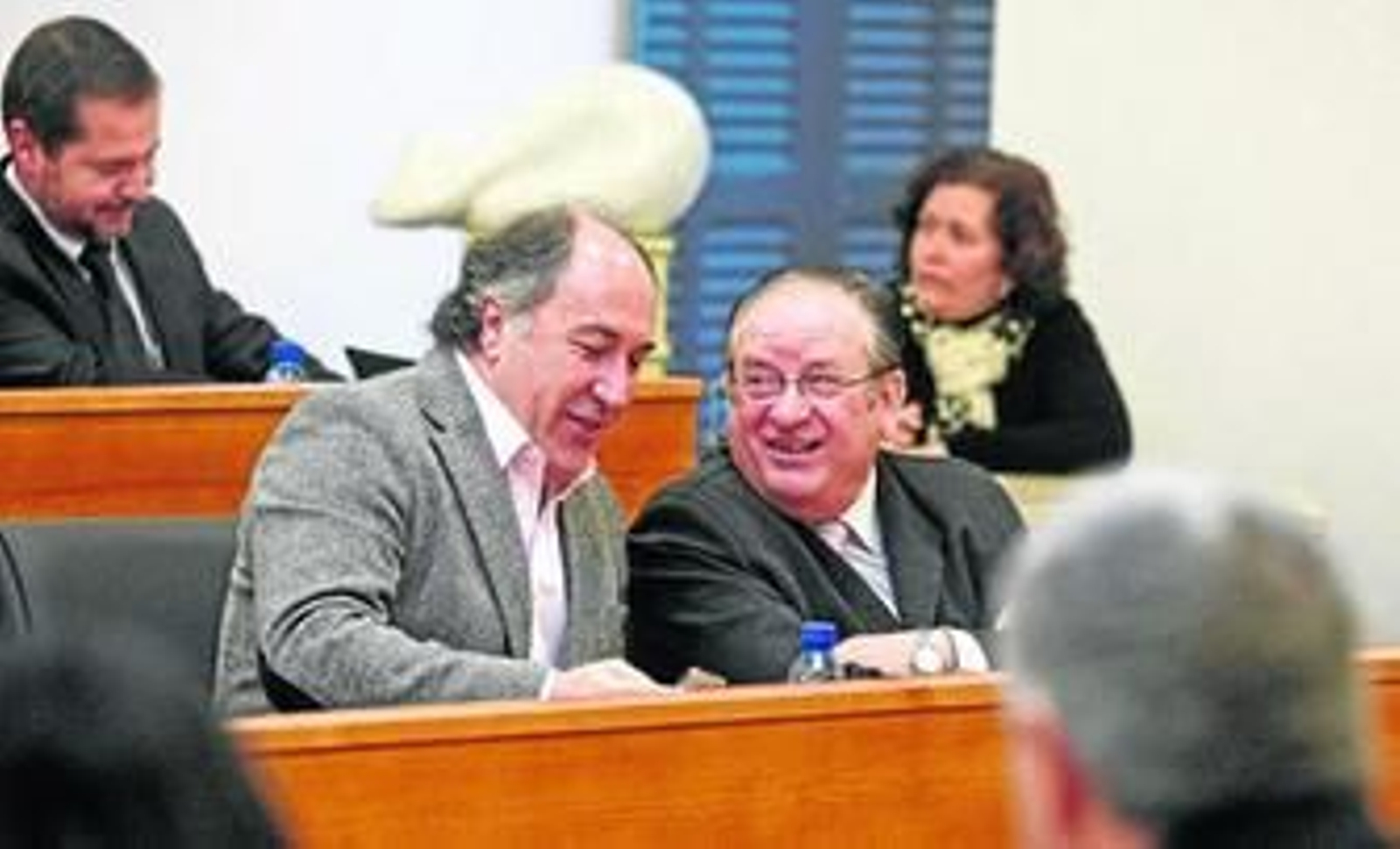 José Ignacio Landaluce y José Cabrera, en una fotografía de archivo durante un pleno de Mancomunidad.