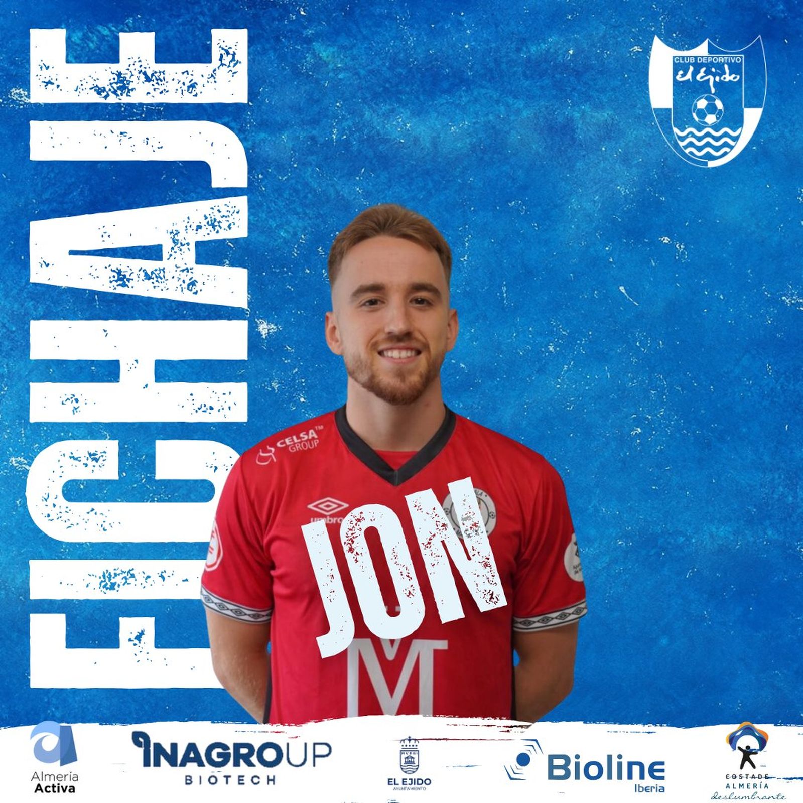 Cartel con el que el conjunto ejidense anunciaba la incorporación del ala madrileño.