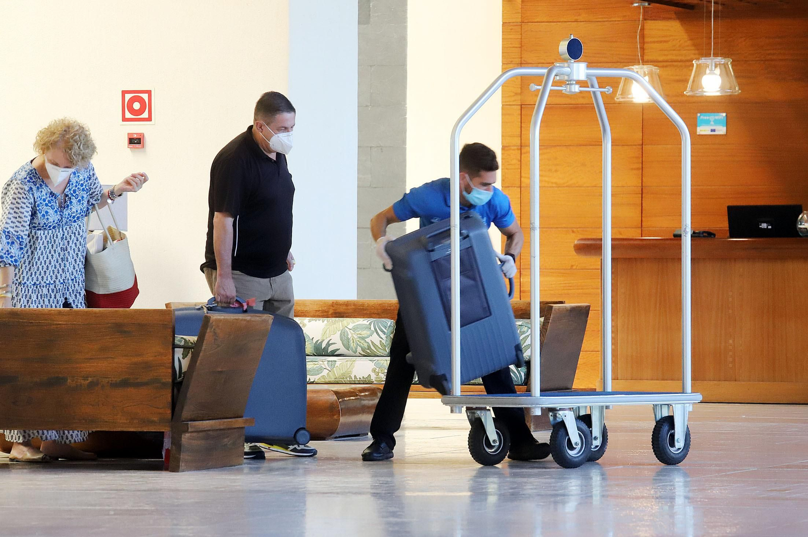 El interior de un hotel de la capital onubense.