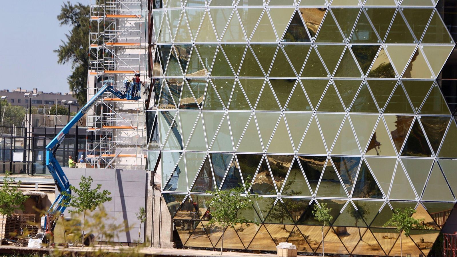 Los trabajos de construcción que han continuado este fin de semana.