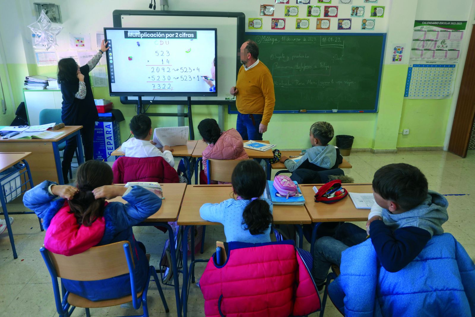 El aula de un colegio durante la jornada lectiva.