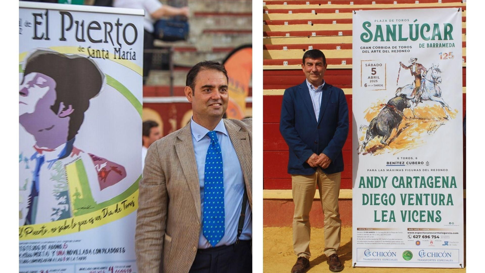 Los empresarios taurinos Carlos Zúñiga (izq.) y Carmelo García (dcha.), posibles candidatos a Las Palomas.