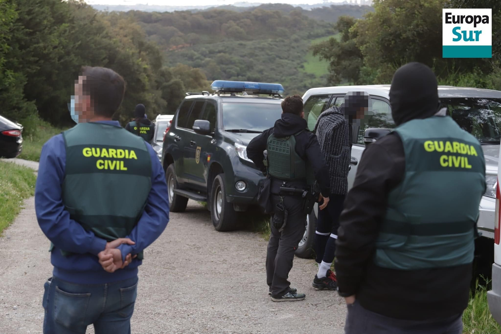 Uno de los detenidos en la operación de la Guardia Civil, este miércoles.