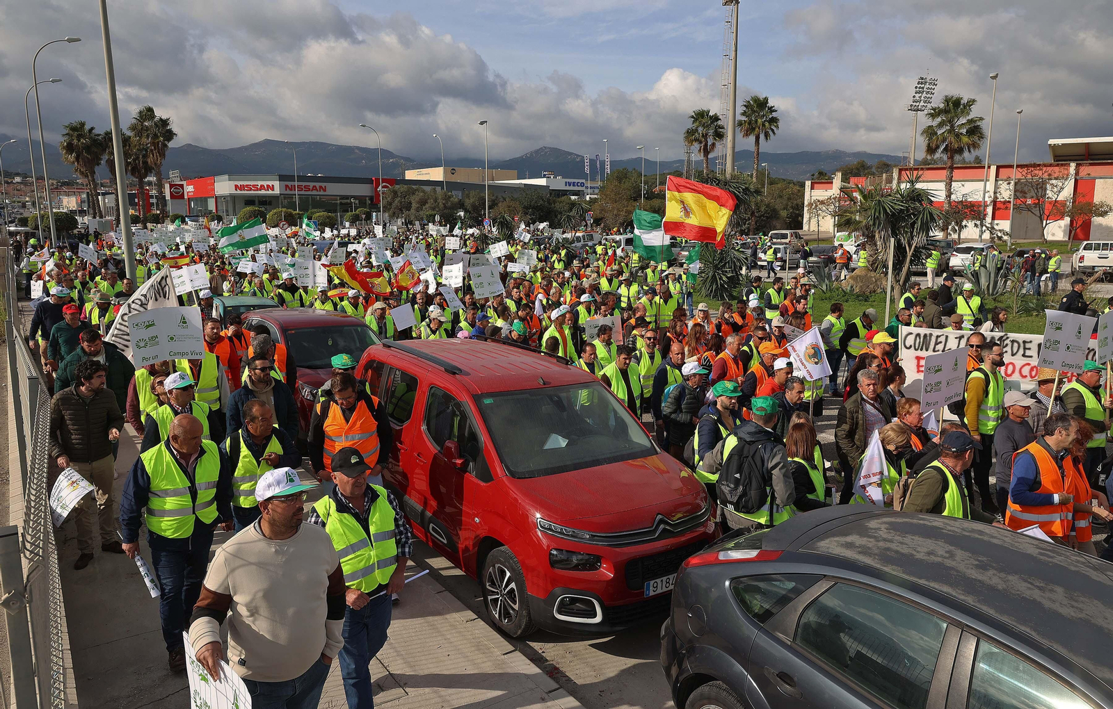 Imágenes de las protestas de los agricultores en Algeciras