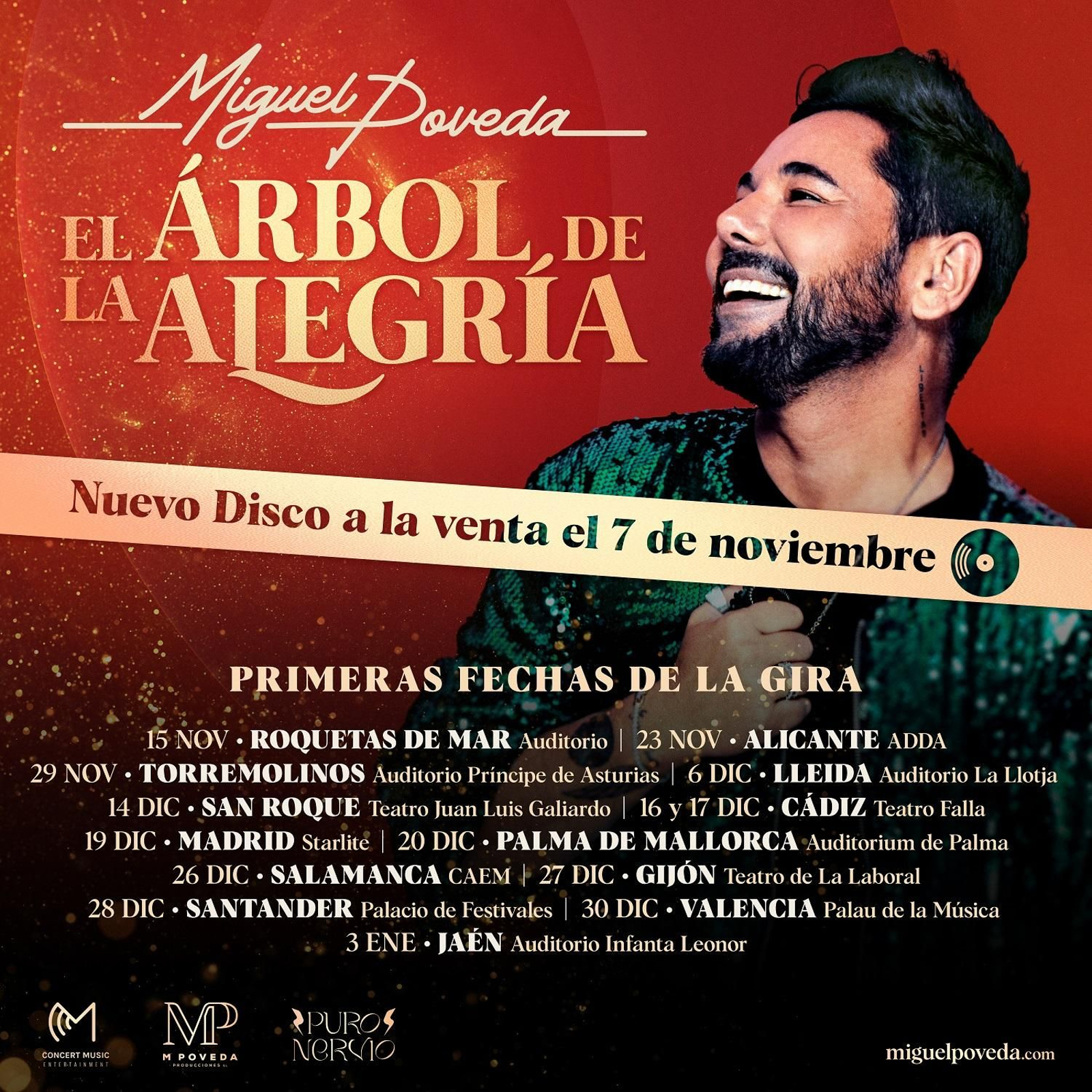 Fechas de la gira 'El Árbol de la Alegría', nuevo trabajo de Miguel Poveda