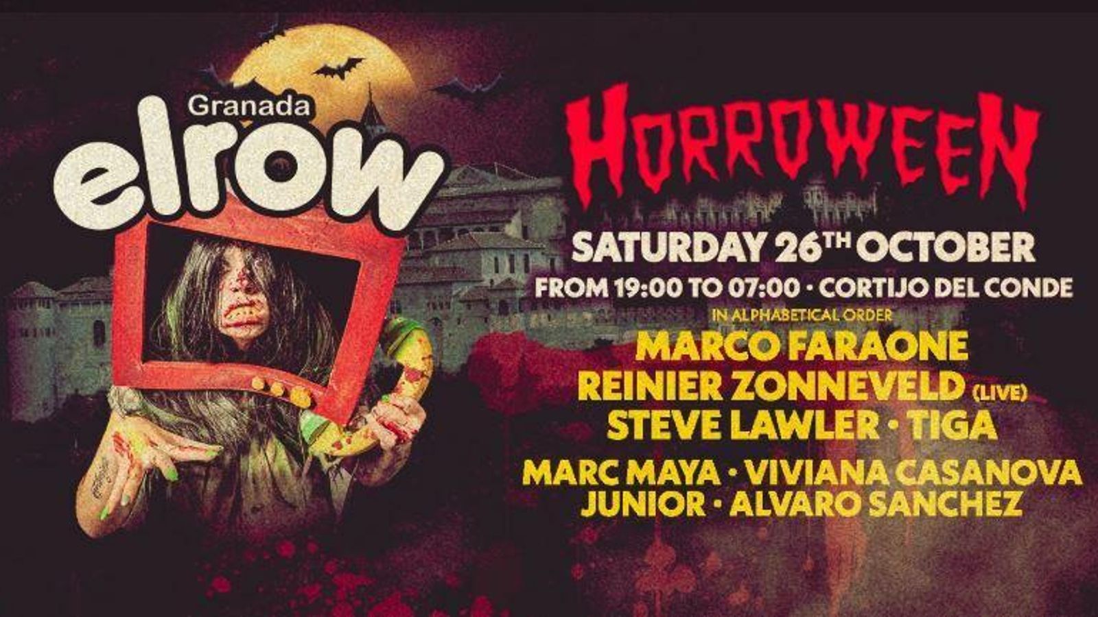 Cartel Elrow Granada.