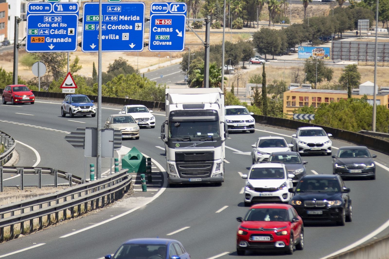 Salida de la A-49 desde Camas.