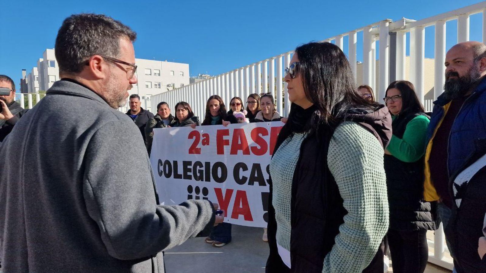 José Ignacio García acompañó a los padres en la protesta José Ignacio García acompañó a los padres en la protesta