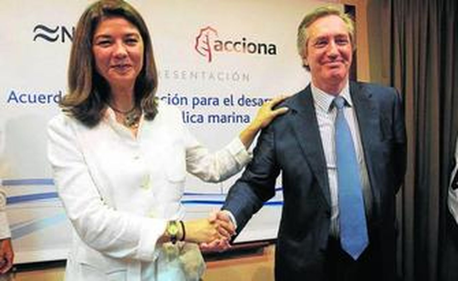 La presidenta de Acciona Energía, Carmen Becerril, y el consejero delegado de Navantia, Luis Cacho.