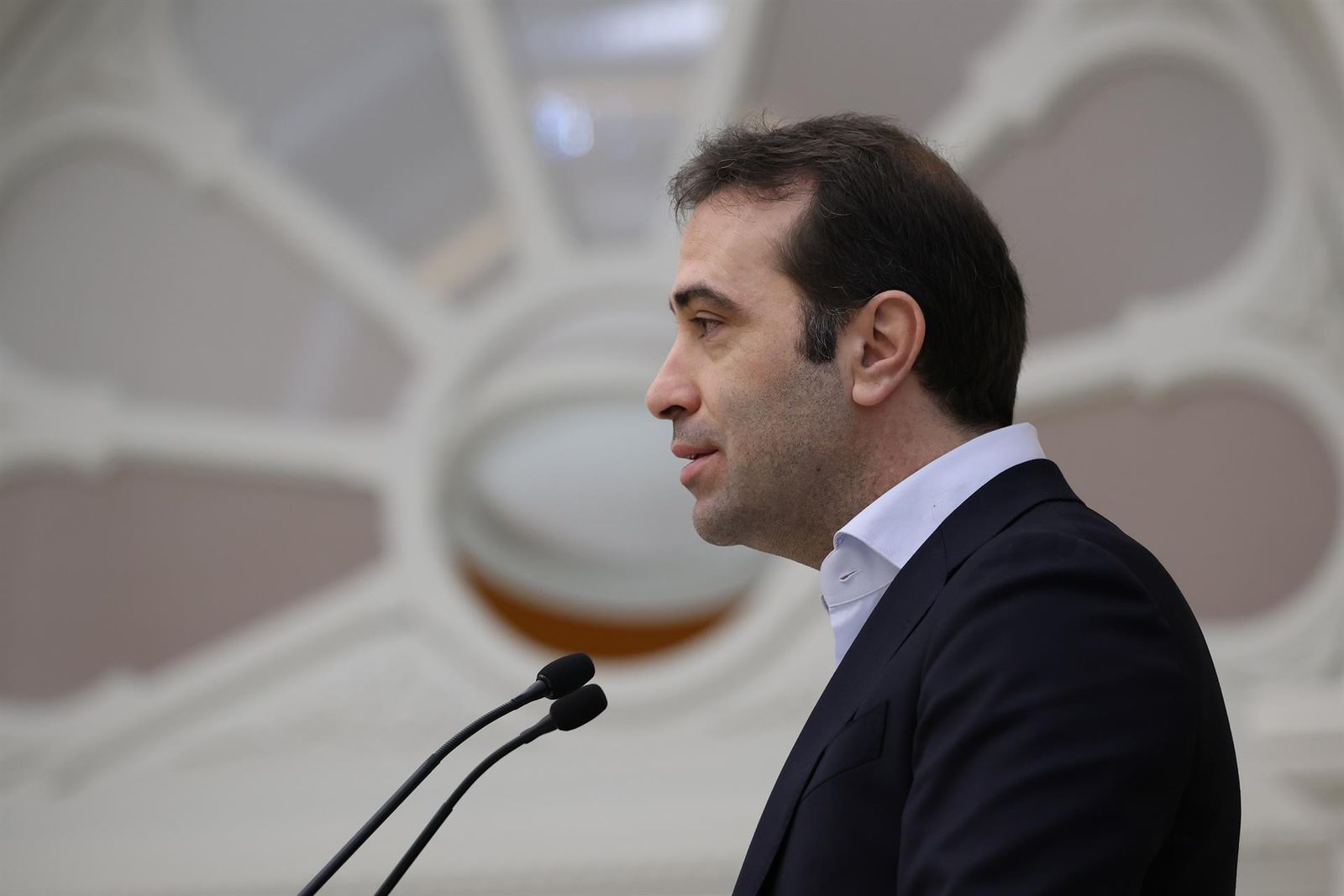 El ministro de Economía, Comercio y Empresa, Carlos Cuerpo, este viernes durante la firma de un convenio de colaboración.