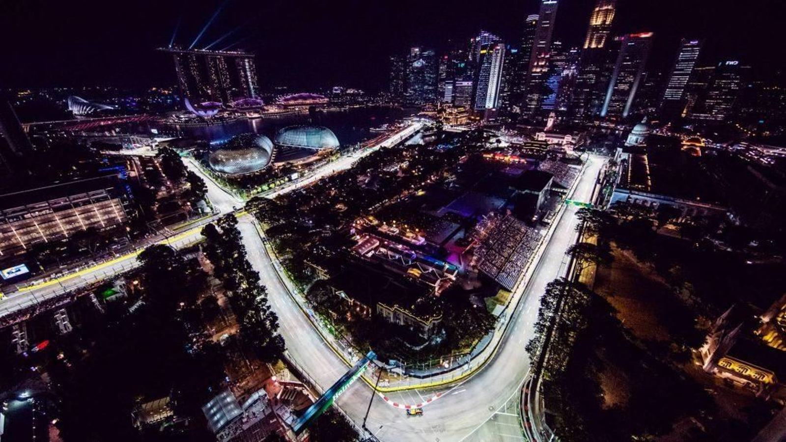 Impresionante vista del circuito de Marina Bay.