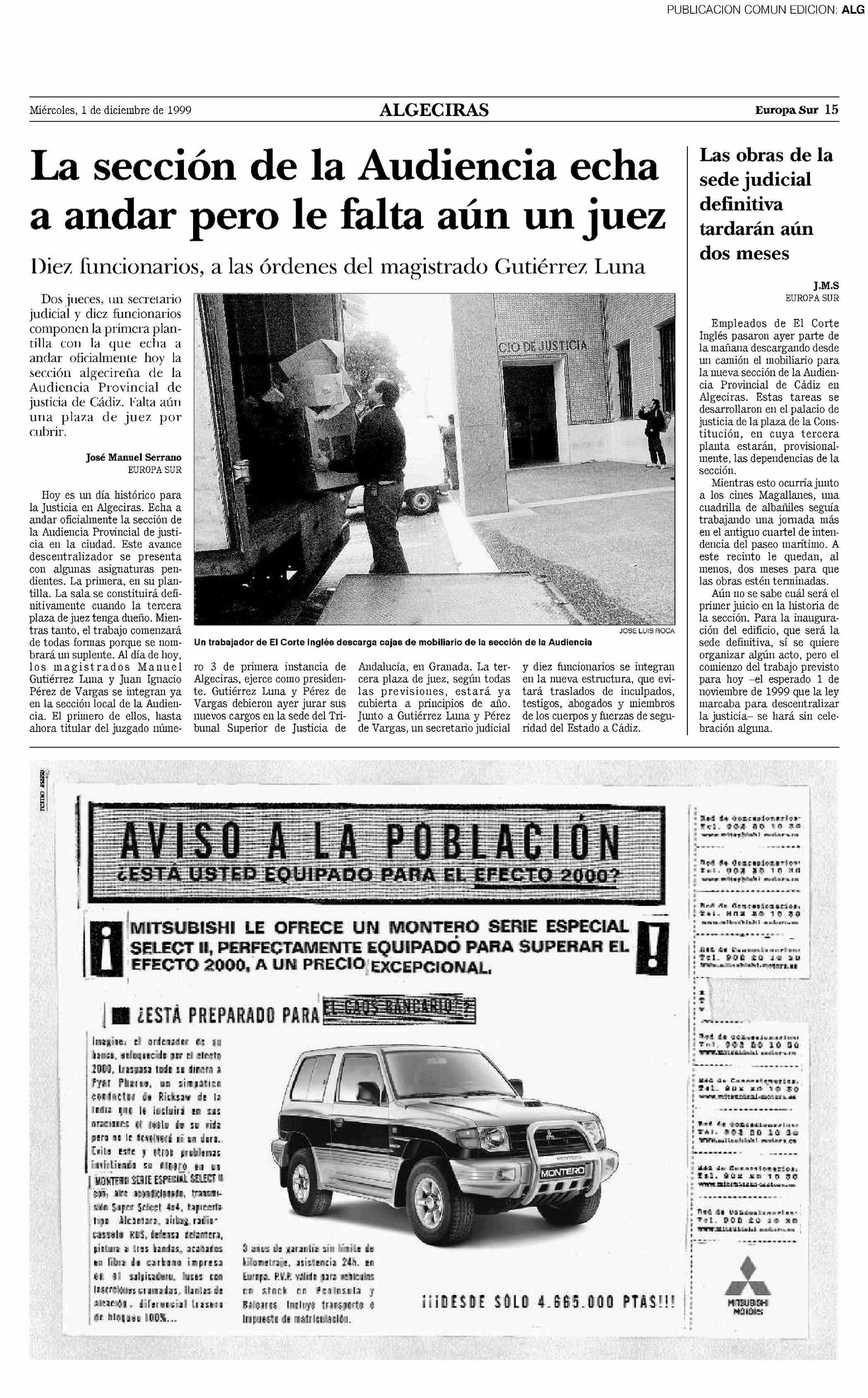 Información sobre la apertura de la sección algecireña de la Audiencia Provincial