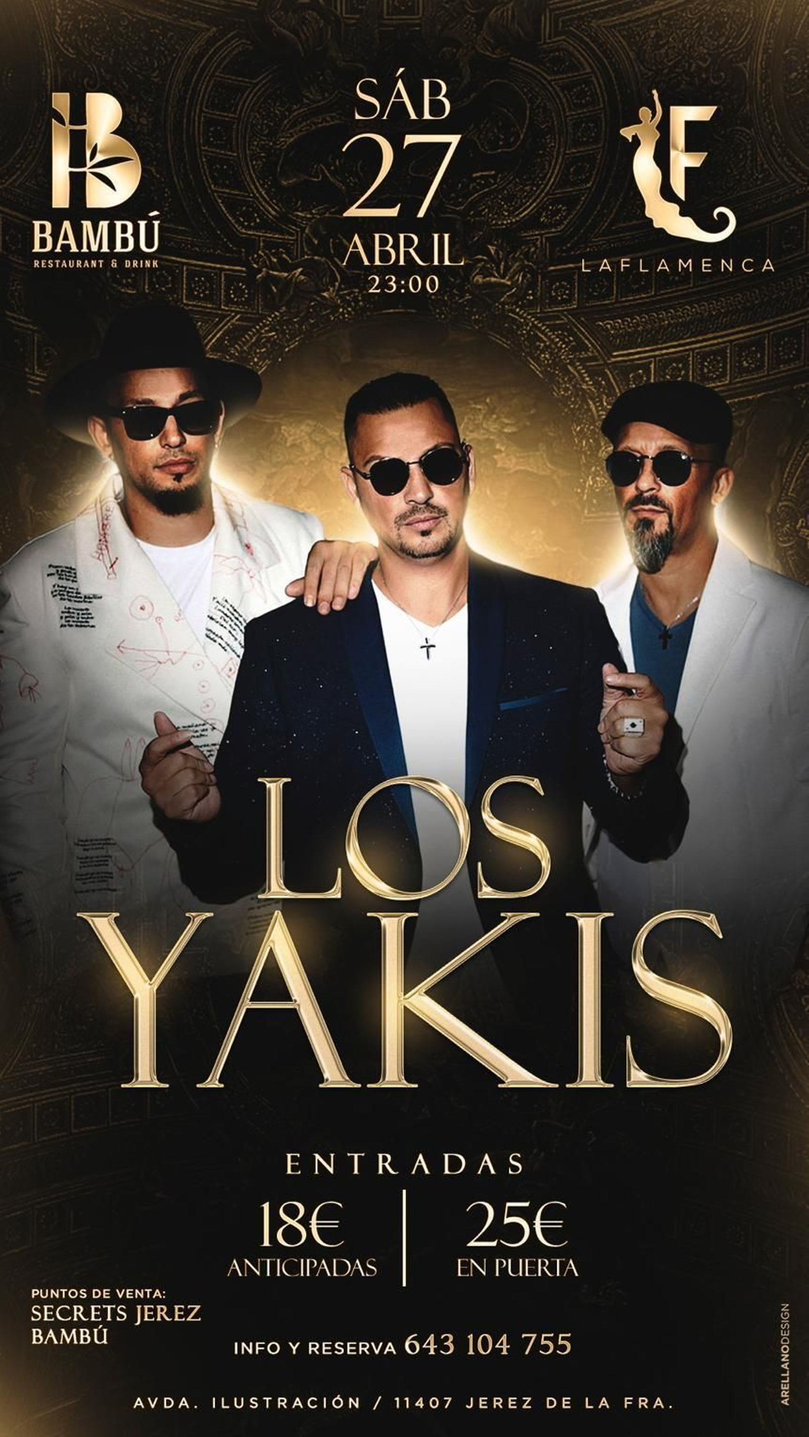 Cartel anunciador del concierto de Los Yakis.