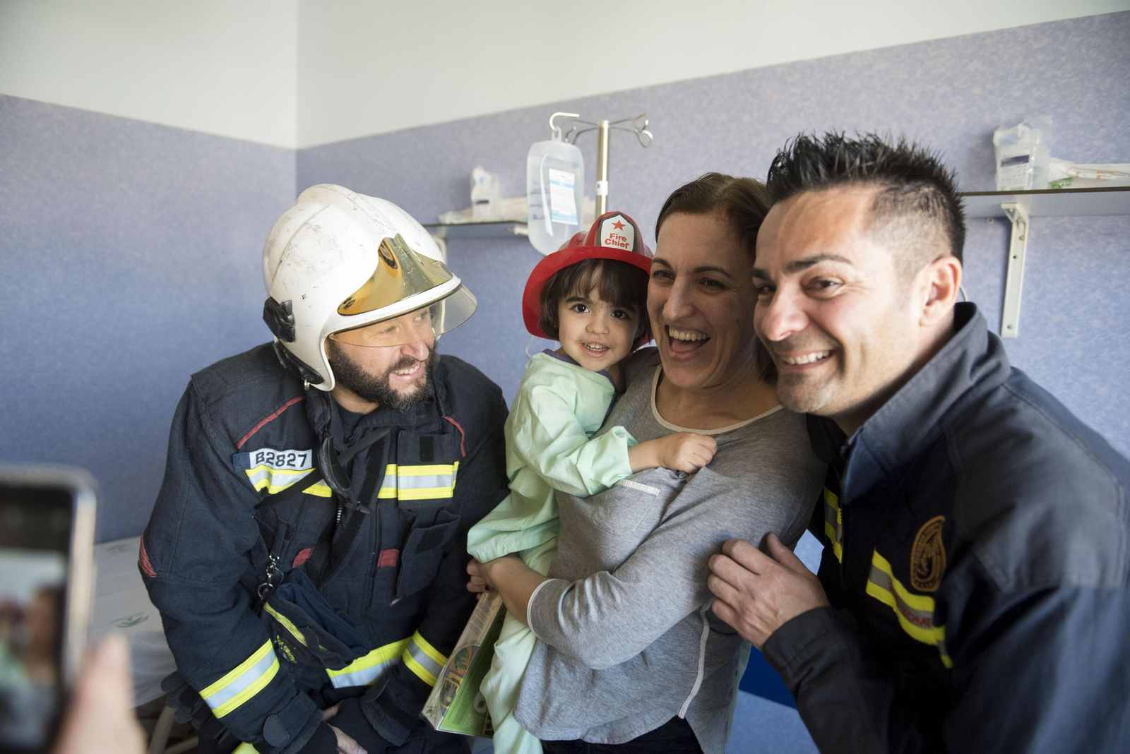 Un momento de la visita a las habitaciones