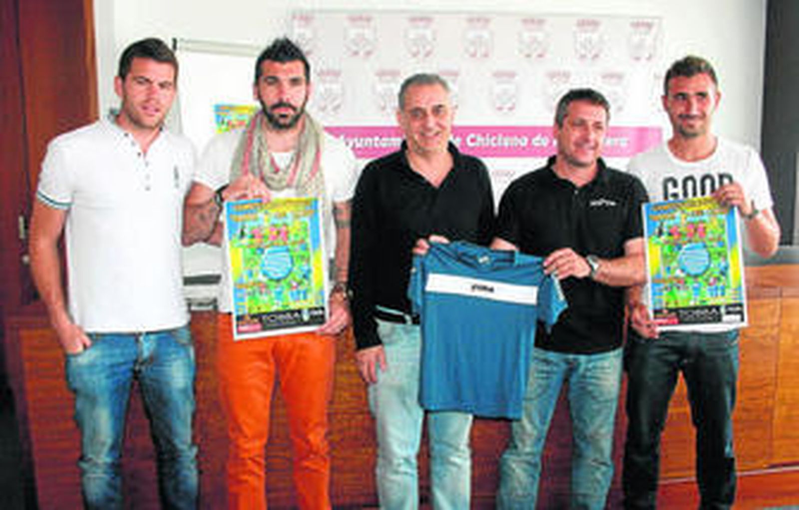 Dani Miguélez, José Serrano, Joaquín Páez, José Manuel Parra y Cristian Pecci, en la presentación del campus.