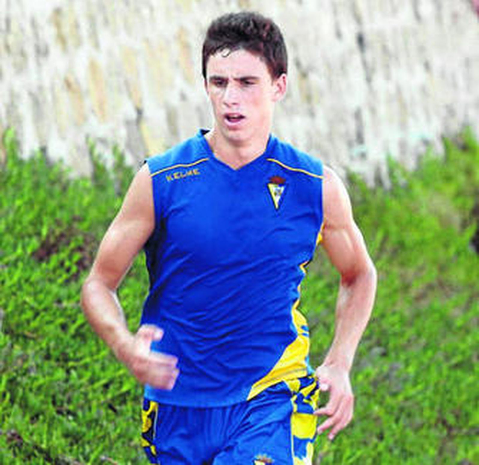 Jaime esprinta en una sesión de trabajo con la primera plantilla.