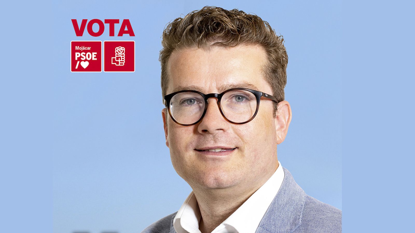 Manuel Zamora en la imagen del cartel electoral del PSOE.