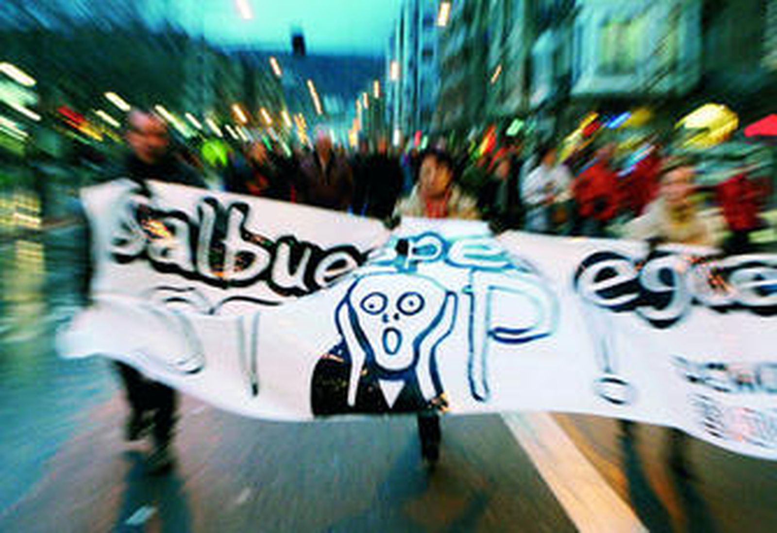 Un aspecto de la manifestación en favor de las candidaturas radicales celebrada el sábado en Bilbao.
