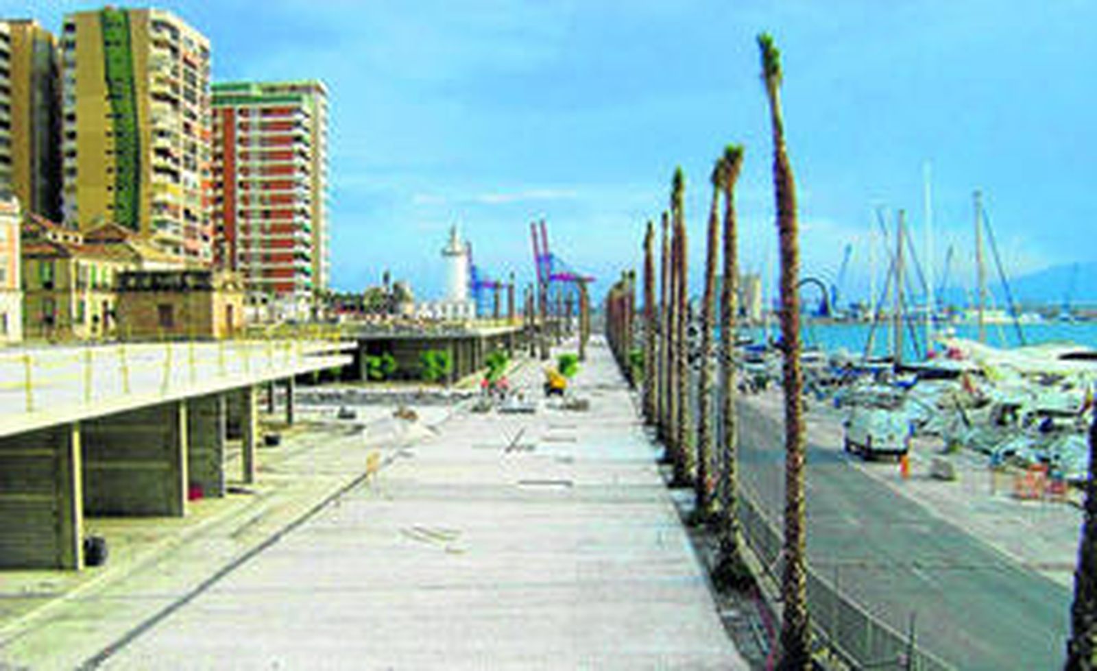 Estado de los trabajos en el muelle 1 del puerto.