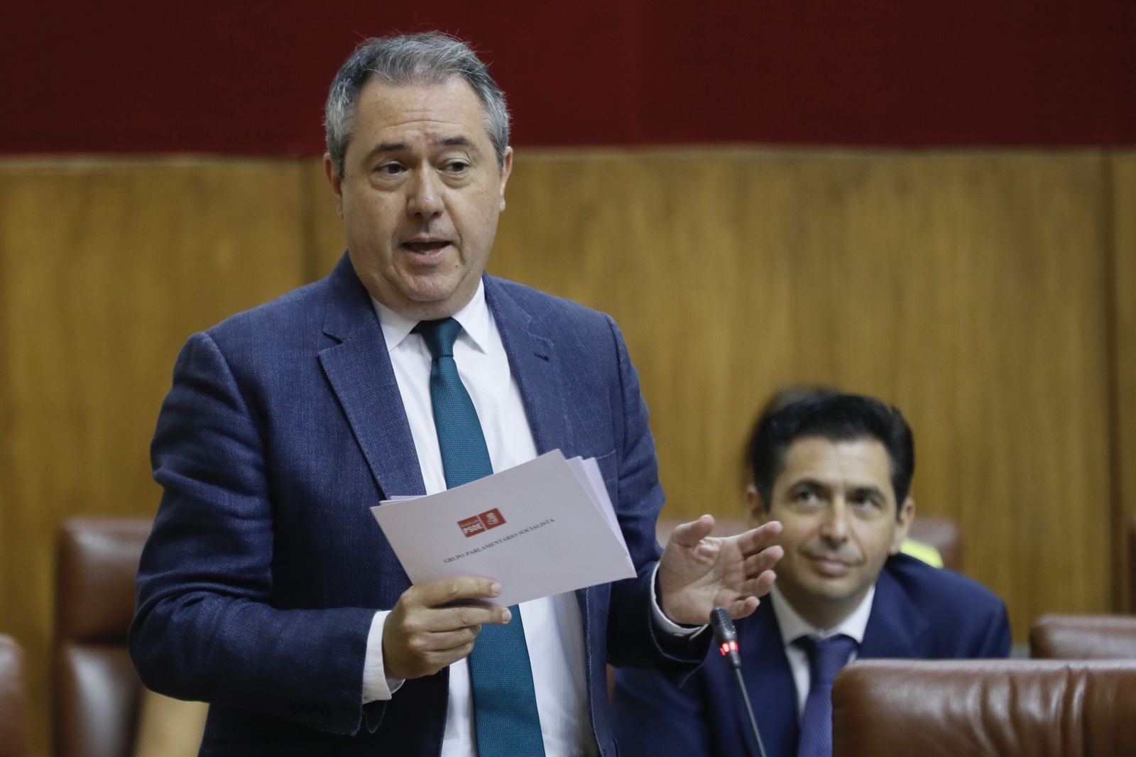 Juan Espadas, en una intervención en el Parlamento.