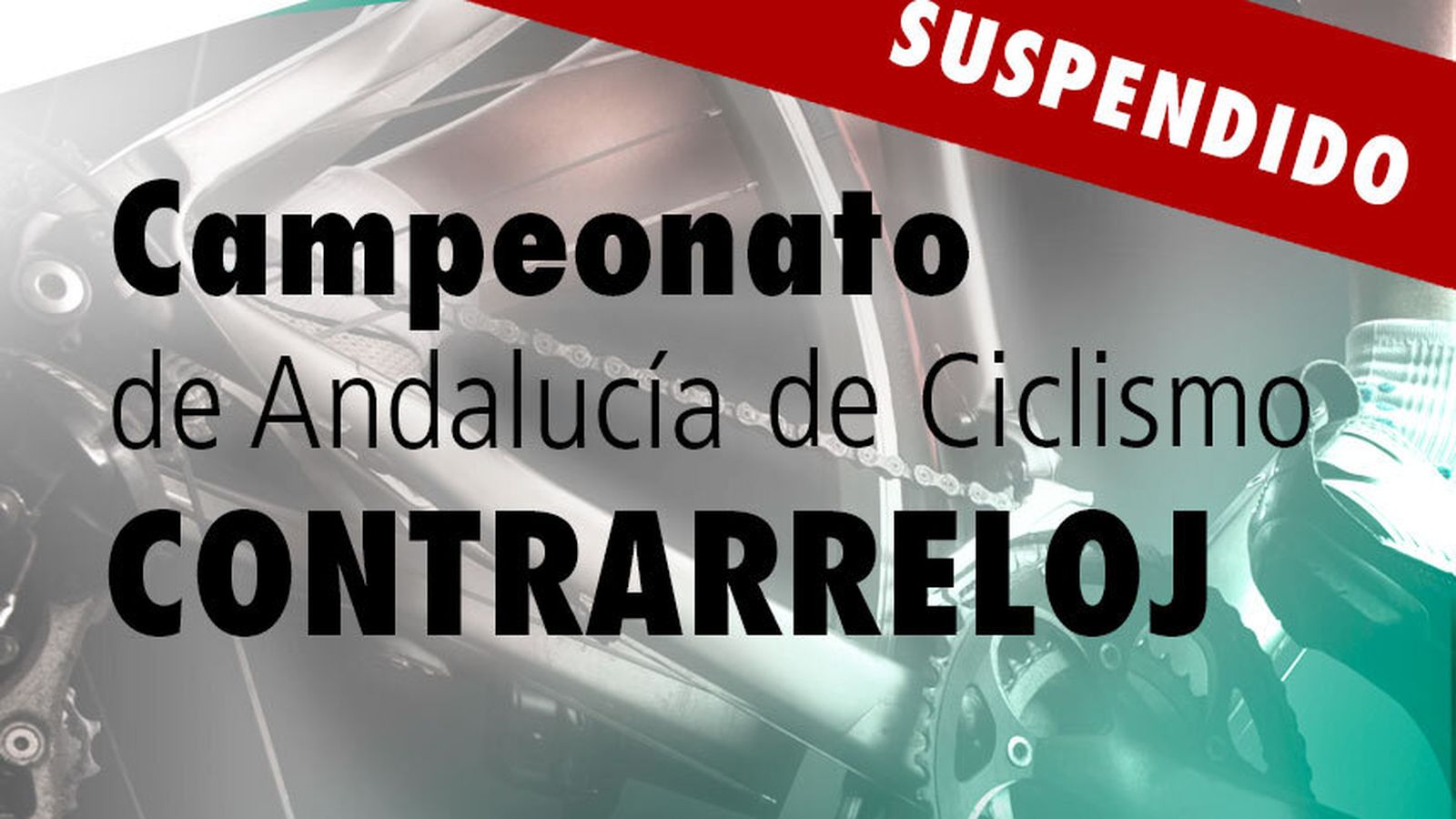 Cartel con la suspensión del evento.