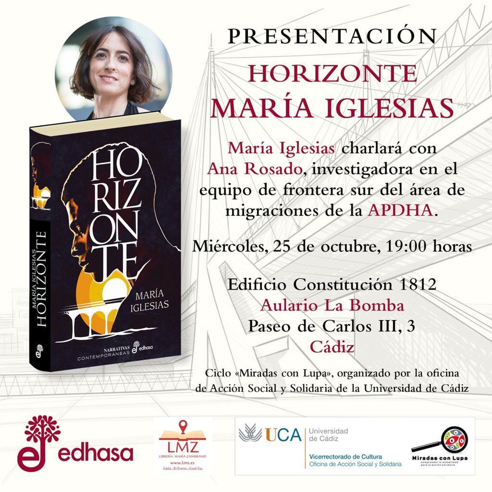 María Iglesias presenta su última novela esta tarde en el Aulario de La Bomba