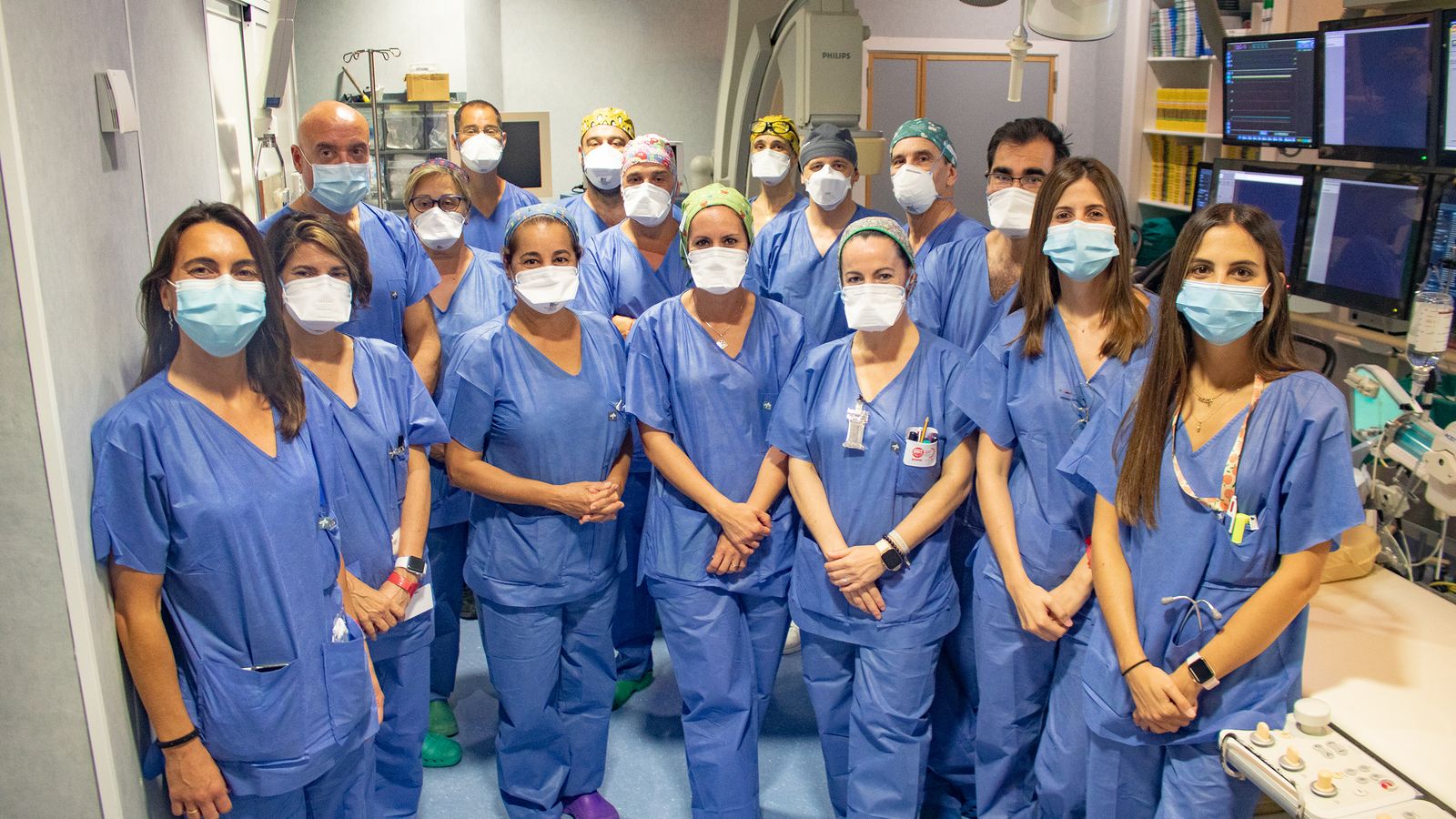 Equipo de hemodinámica del hospital.