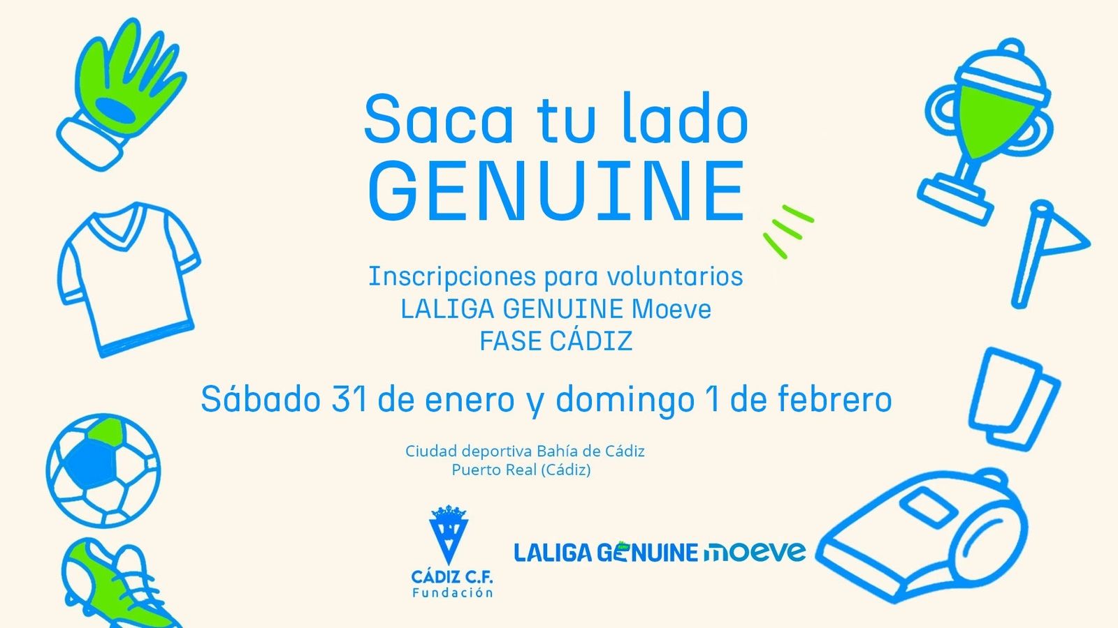 Cartel anunciador para captar voluntarios.