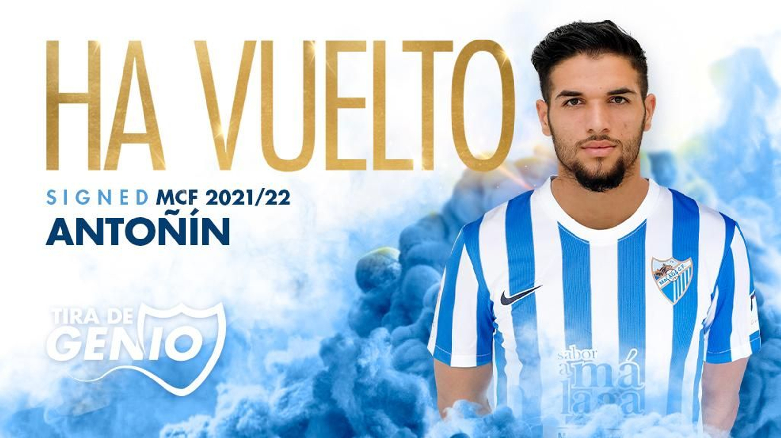 Así anunció el Málaga este jueves la vuelta de Antoñín