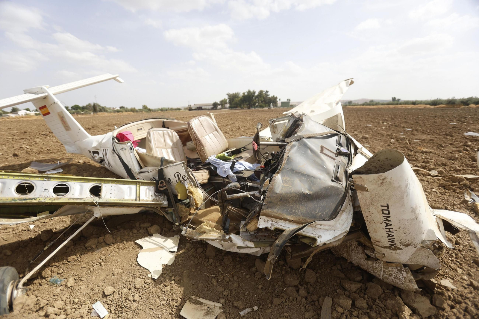 Estado en que quedó la avioneta siniestrada