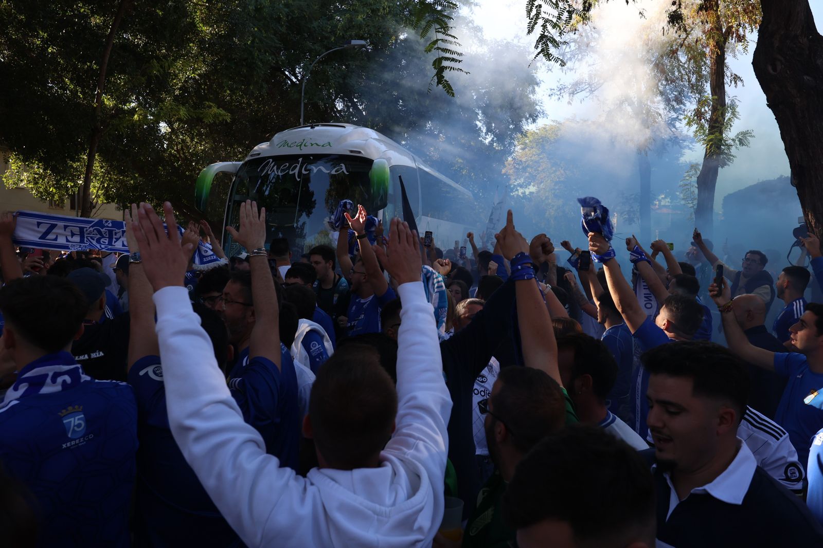 Así ha sido el recibimiento al Xerez CD en los aledaños de Chapín para el derbi