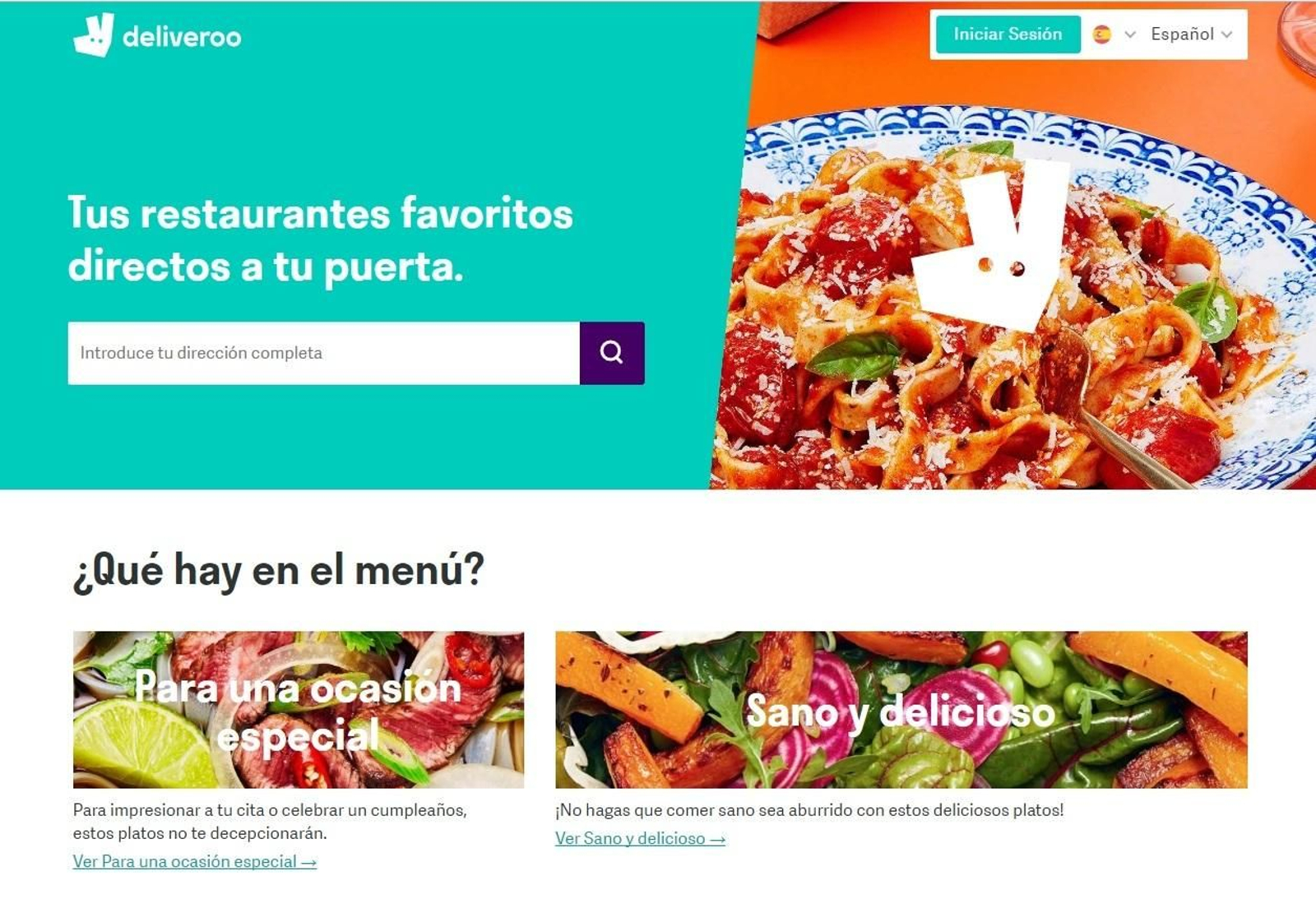 Aplicación de Deliveroo para realizar los pedidos.