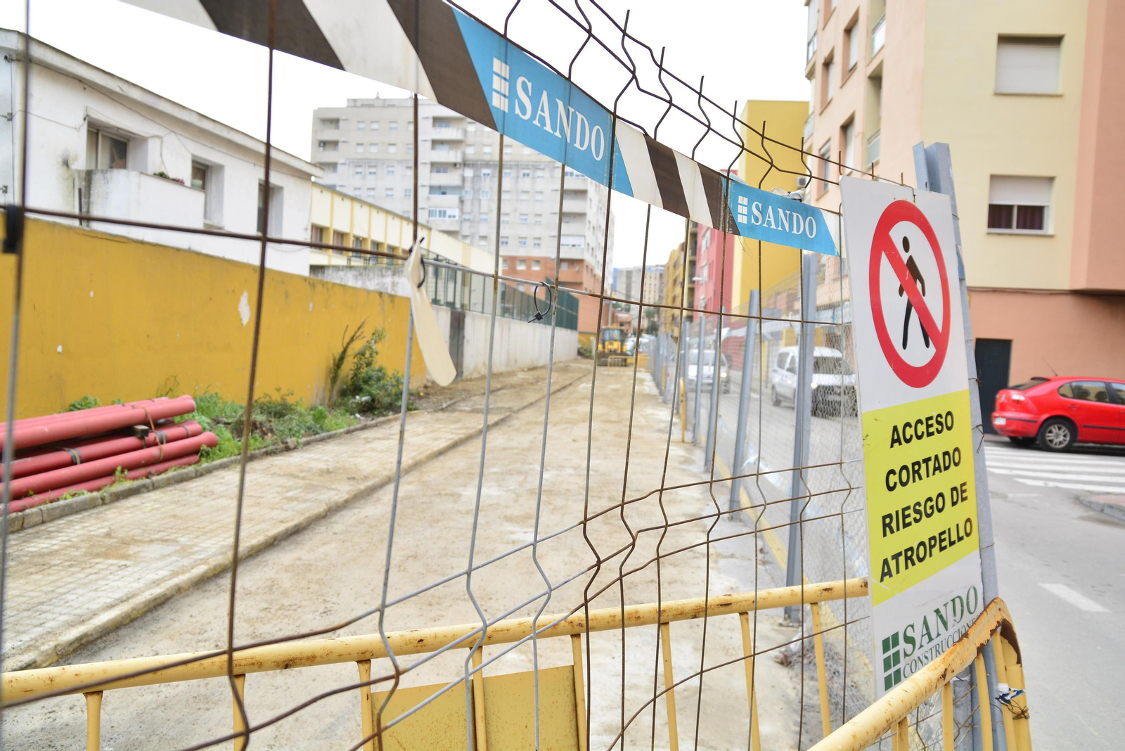 El colector de la Cuesta del Rayo, durante las obras.
