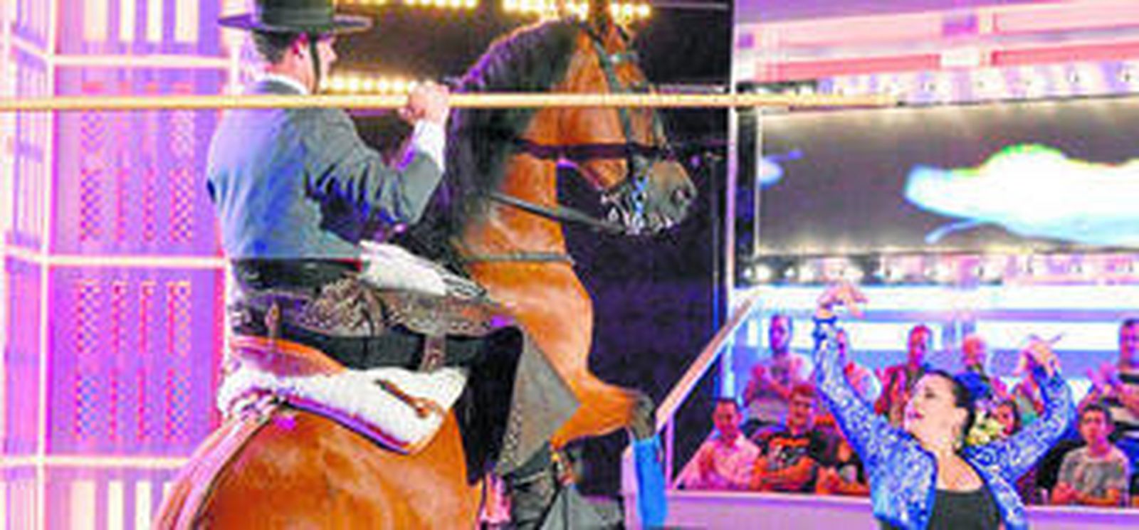 Una de las actuaciones del concurso presentado por Christian Gálvez protagonizada por un caballo que baila coreografías flamencas.