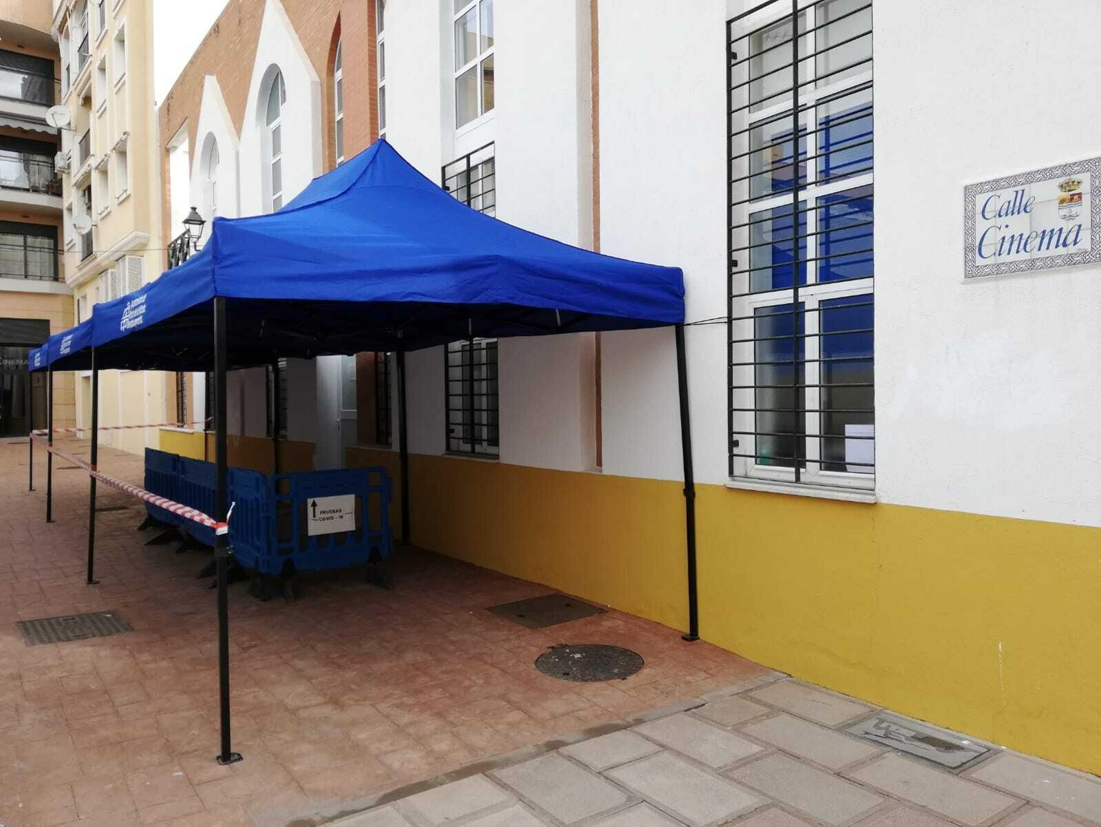 Carpas para facilitar la realización de pruebas PCR en Rincón de la Victoria