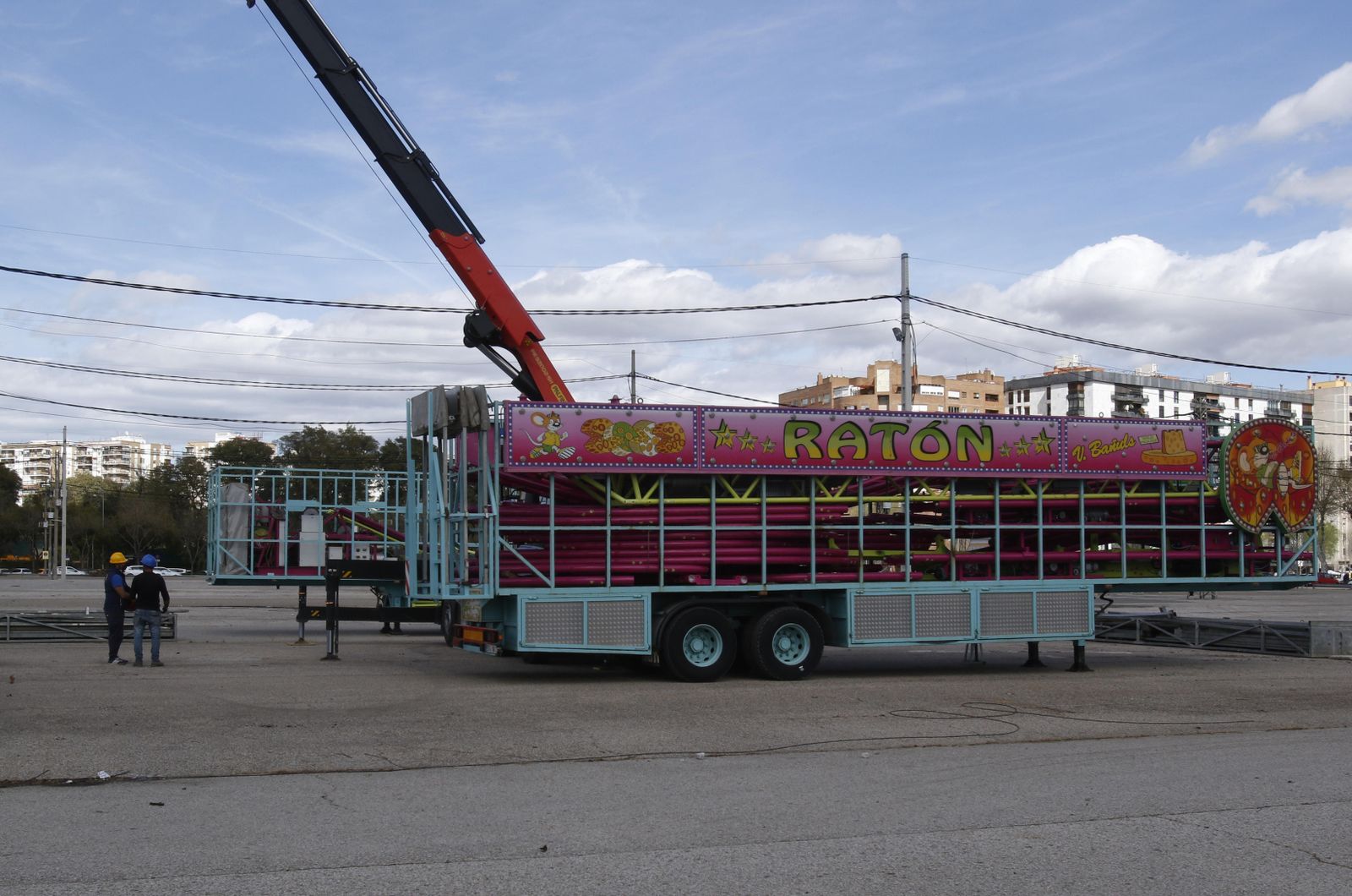 Una de las atracciones que ya se encuentra en el recinto ferial.