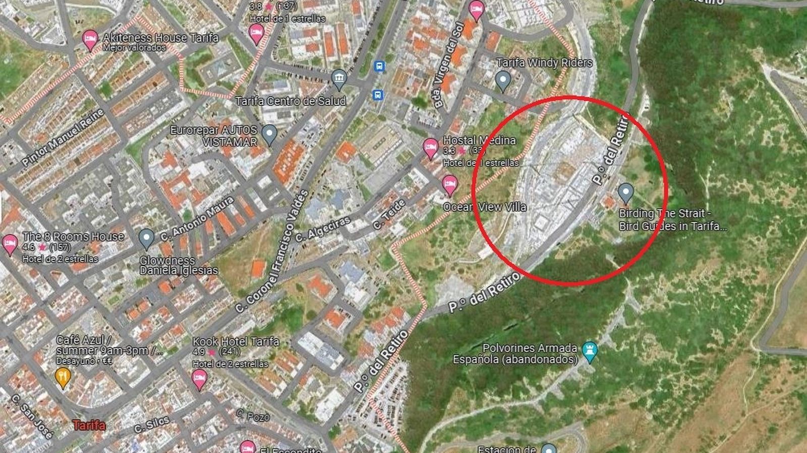 Captura de google map donde se ubica la urbanización de lujo.
