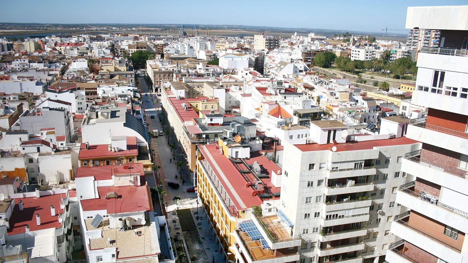 Vista aérea de Huelva capital.