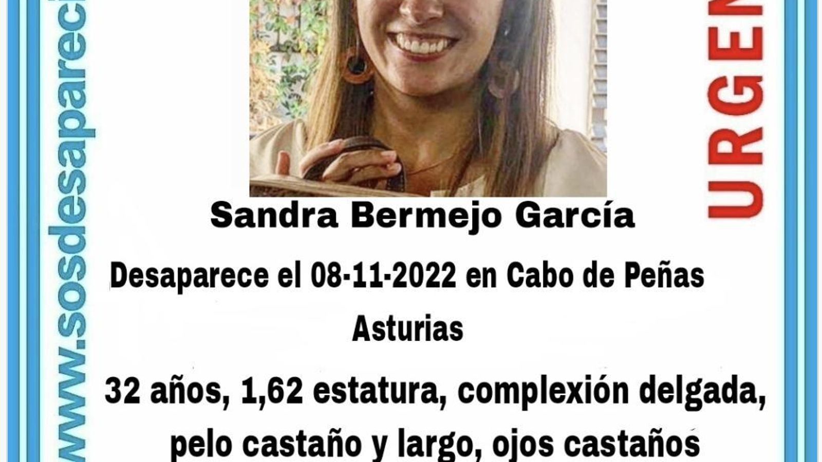 Sandra Bermejo, joven desaparecida en Asturias