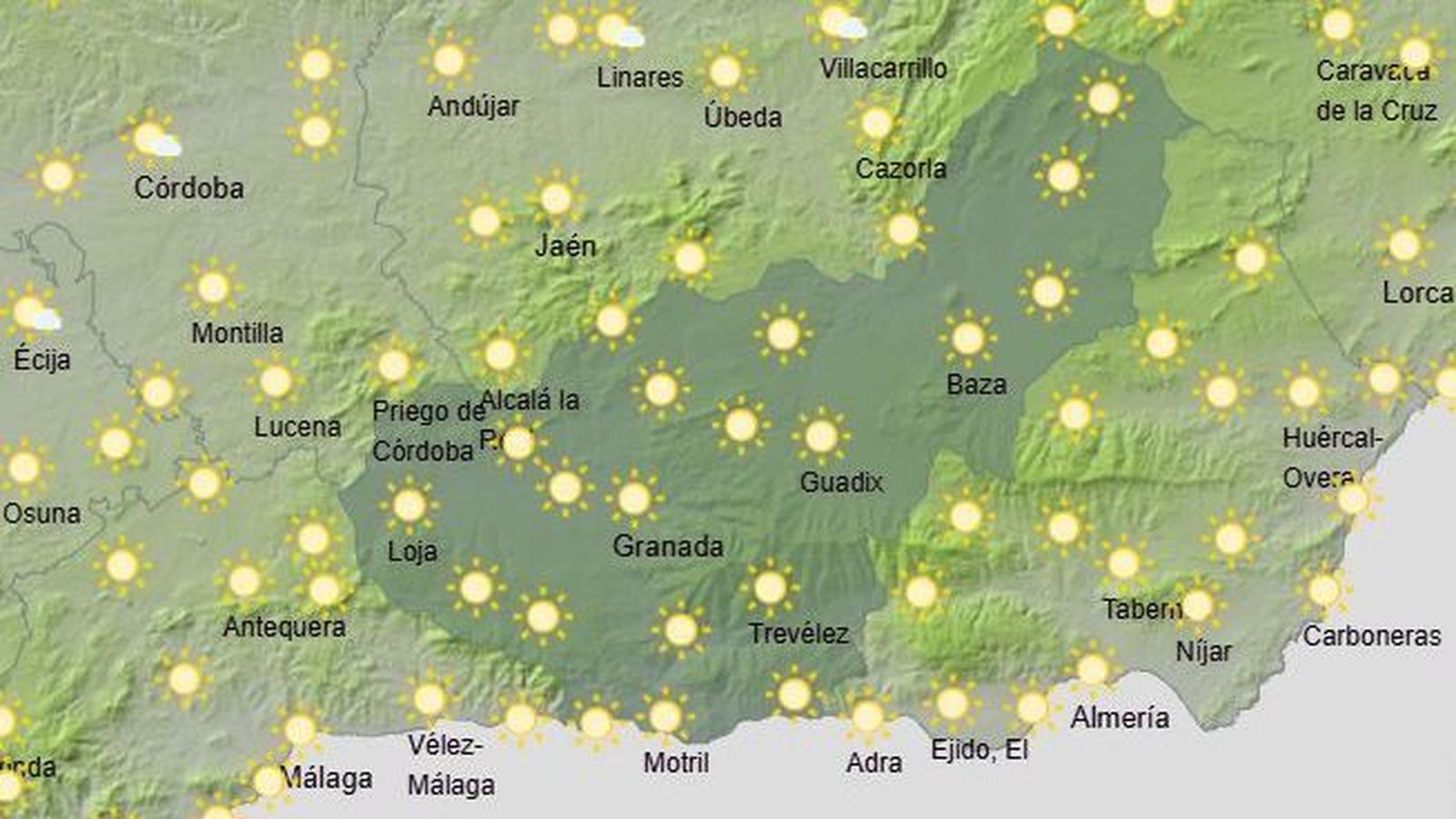 El Tiempo en Granada el 17 de febrero de 2026
