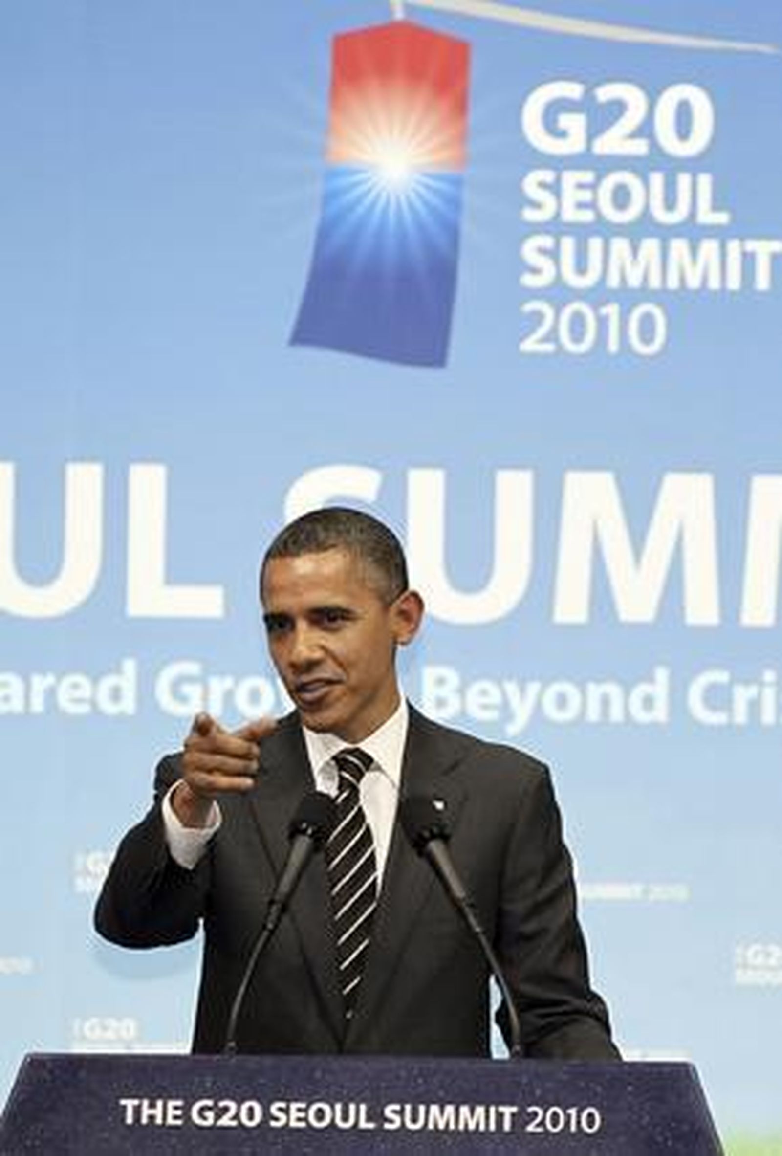 El presidente de Estados Unidos, Barack Obama, comenta las conclusiones de la cumbre del G20, celebrada en Seúl (Corea del Sur).  Foto: Agencias