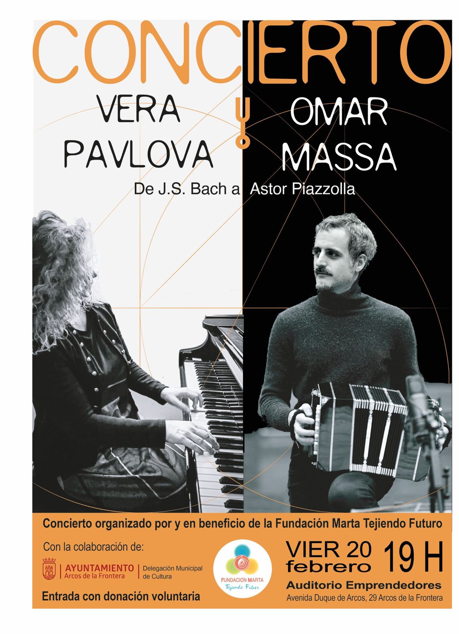 Detalle del cartel del concierto benéfico en Arcos.