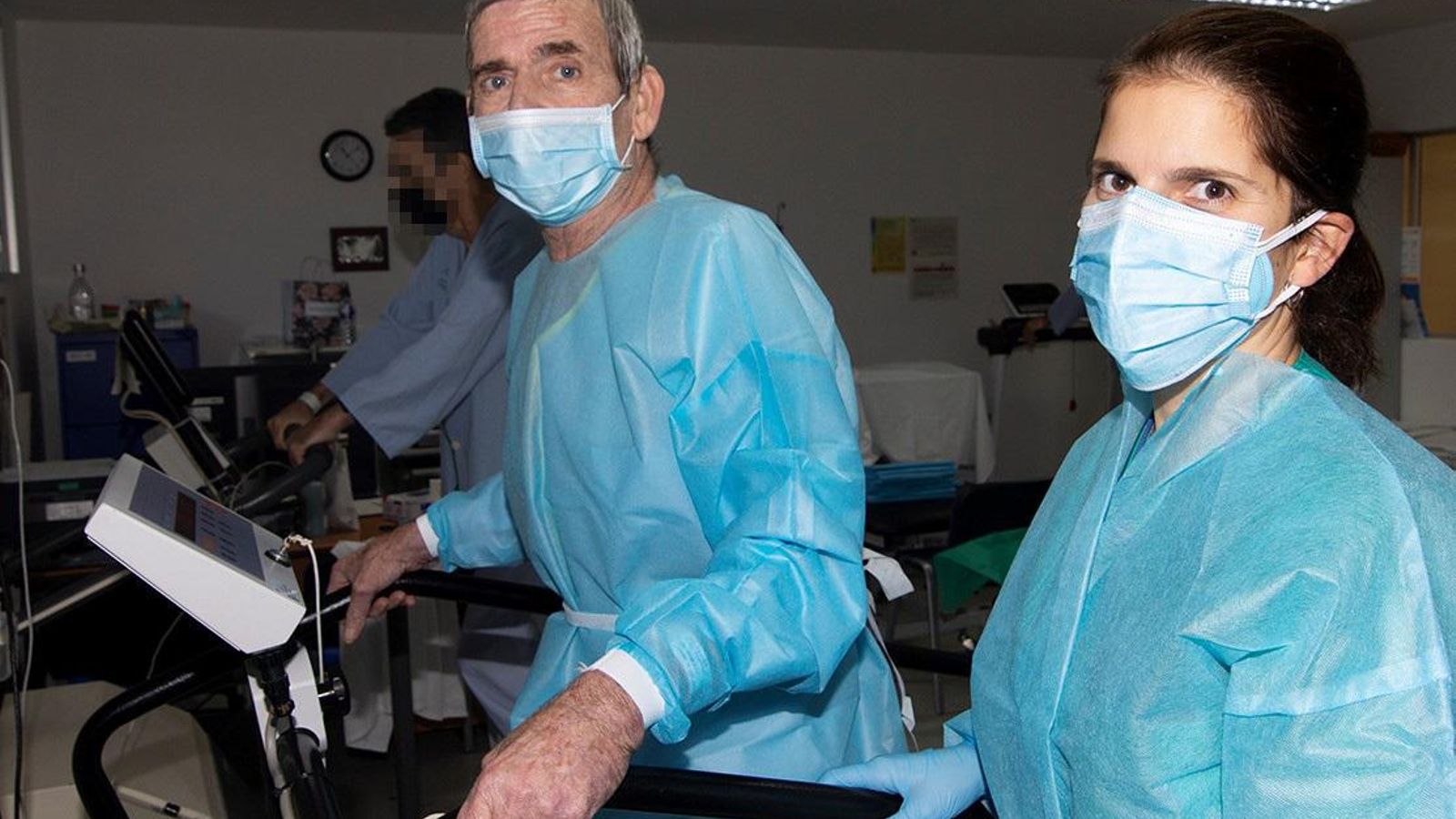 Manuel Pérez Gallero, en una de las sesiones de rehabilitación.